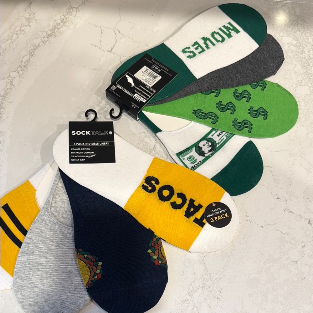 Socktalk combed cotton fun invisible liners socks 6 pairs